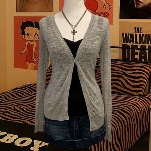 Loft Grey Sheer Cardigan – Size XS